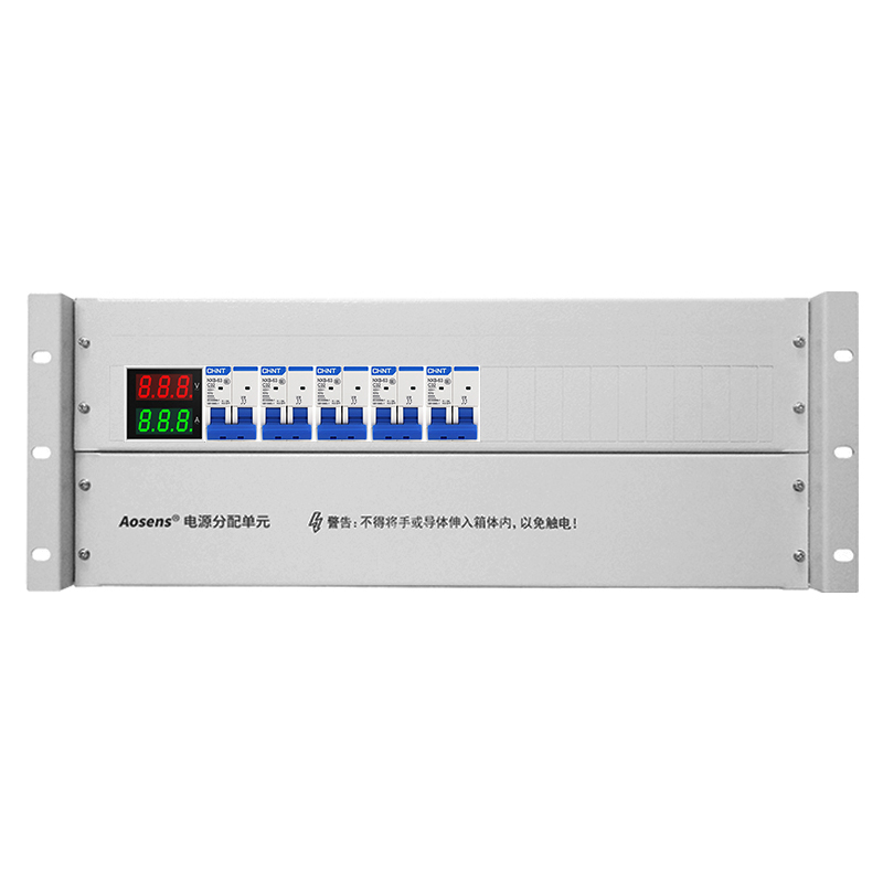 奧盛 機(jī)柜配電單元PDU 4U配電箱 正泰交流2P空開 電流電壓表 單路